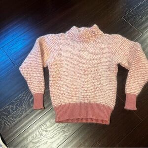 Alafoss Icelandic Knit Wool Cozy Pink Kid Cowl Neck Sweater